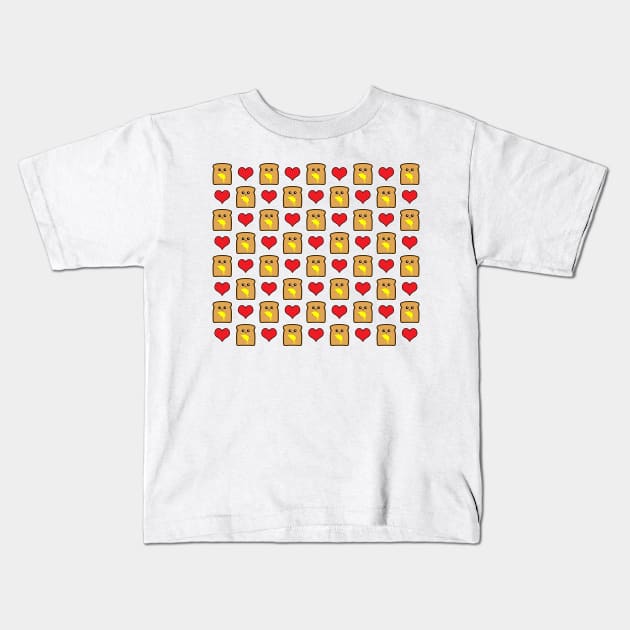 Cute Toast Pattern Kids T-Shirt by LunaMay